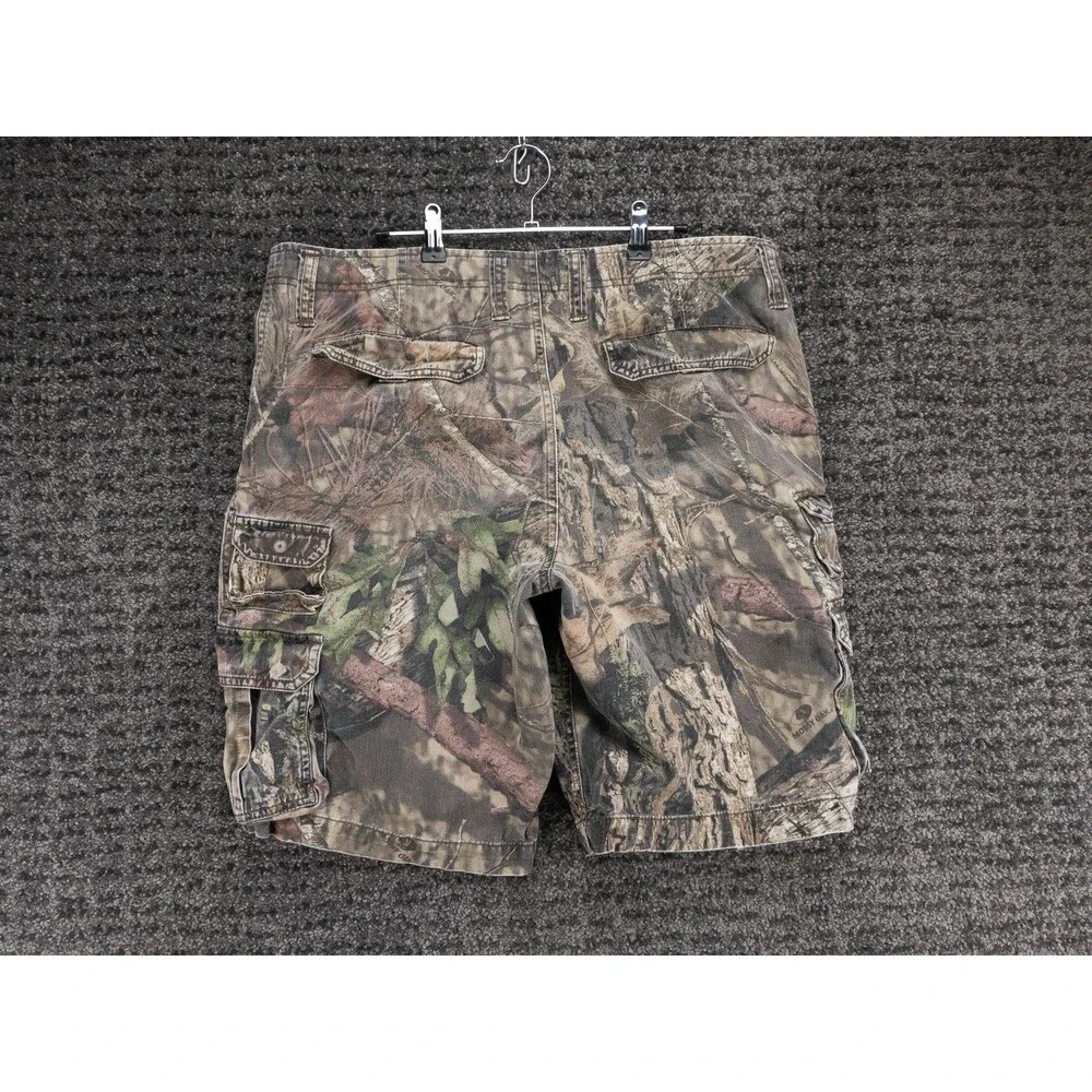 Vintage Faded Glory Cargo Shorts Mens 38 Mossy Oak Camo Hunting Outdoor Y2K